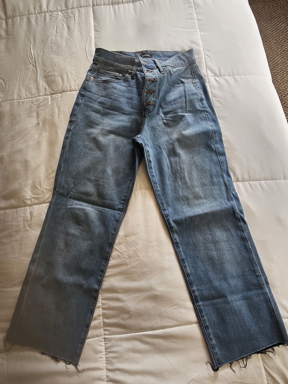 High-Rise Button-Fly Blue Women's Jeans
